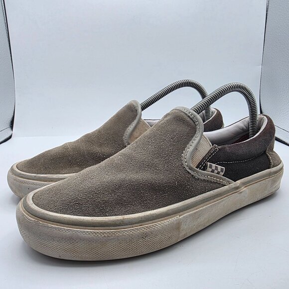 Vans Slip On Skate Shoes Mens Size 8 Gray Casual Walking School Outdoors - Picture 4 of 13